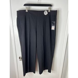 Nine West Women's Wide Pull On Crop Pants Black NEW ~ Size 2X